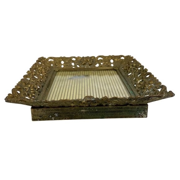 ANTIQUE 19th Century French Gold Plated Picture Frame Ornate Rococo Decor FLAW - Picture 11 of 13